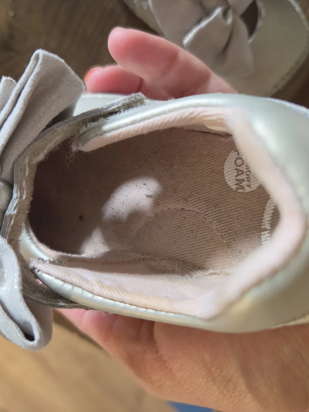 Toddler 6M shoes by Stride Rite in a Champagne/Pink color